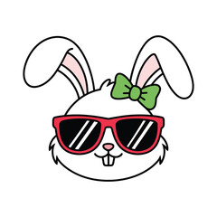 Cool Bunny with Sunglasses and Bow