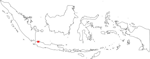 Outline Map of Indonesia with Highlighted Capital of Indonesia 