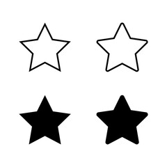 Star icon set in generic style. Stars, favorite sign symbol