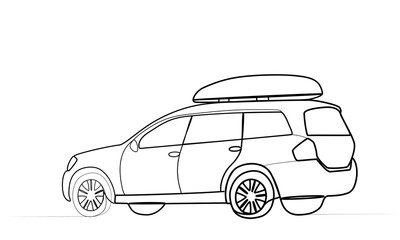 continuous drawing of a car with one line. vector