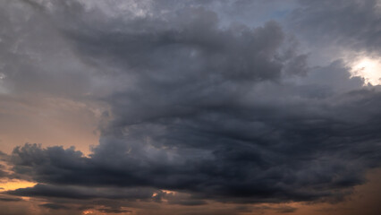 Obraz premium Dark sky with stormy clouds. Dramatic sky rain,Dark clouds before a thunder-storm.