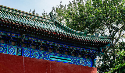 outside art decoration of temple of heaven, beijing, china