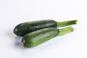 Sliced raw young green zucchini