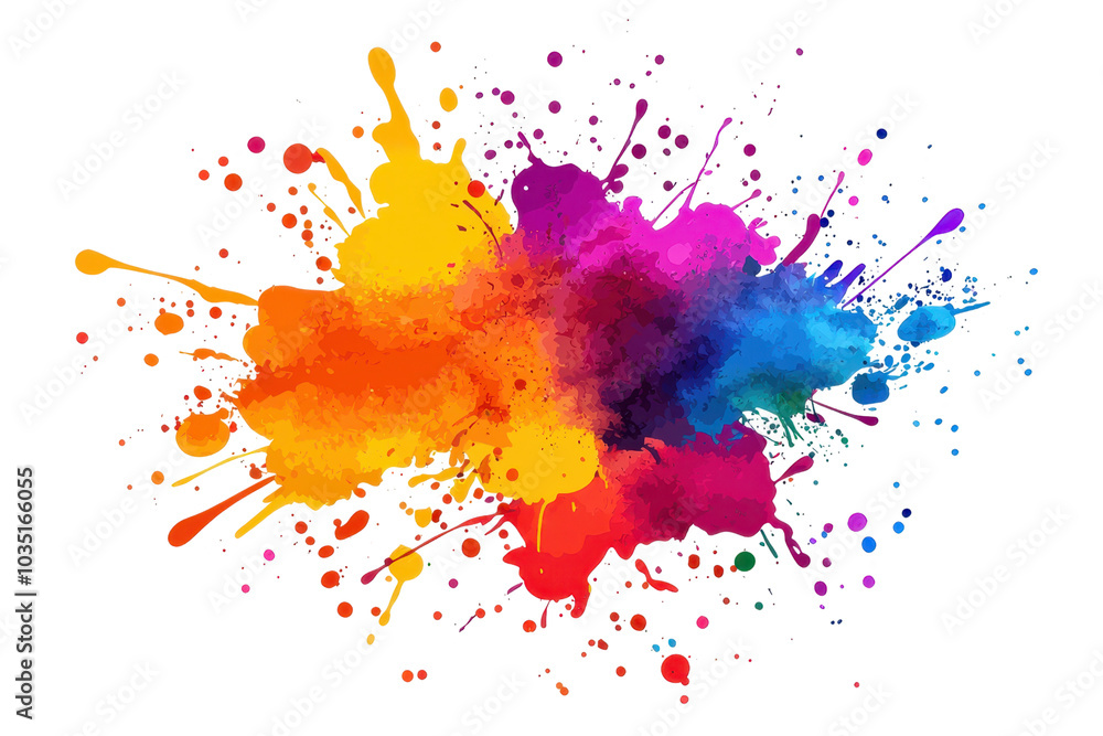 Poster vibrant splash of multicolored paint creates a dynamic and artistic display, perfect for creative an