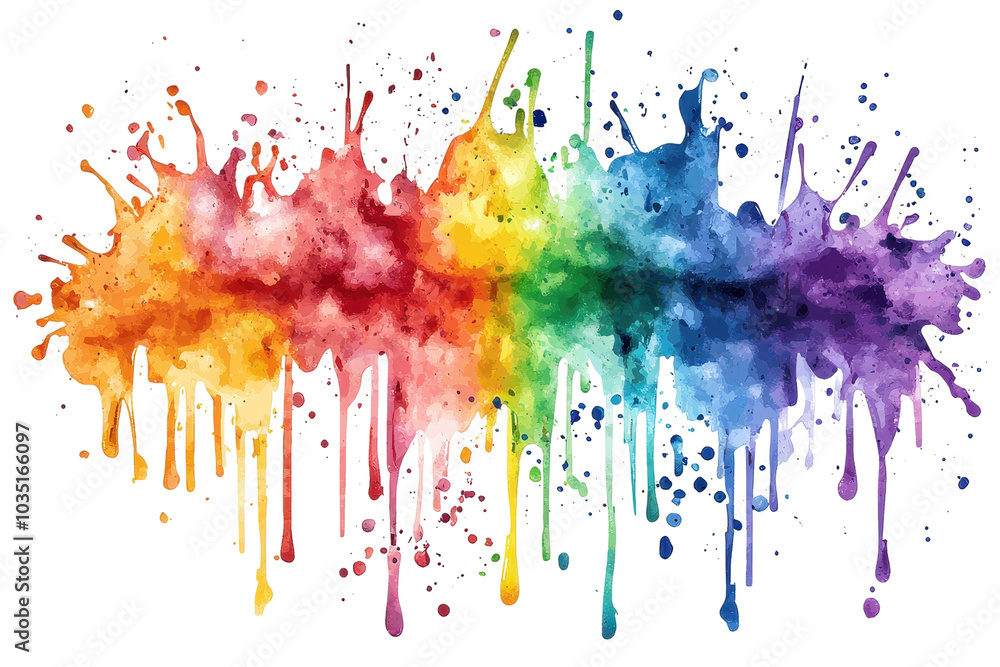 Poster vibrant splash of rainbow colors in dynamic abstract art, capturing the essence of creativity and mo