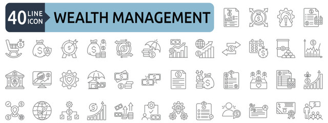 Wealth management icon set