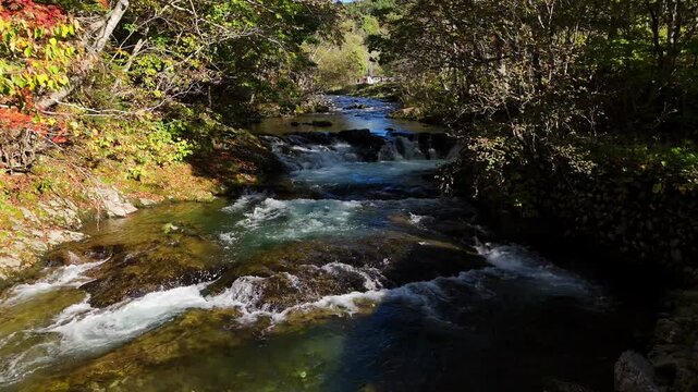 三階の滝ー北海道白老町　ドローン撮影 3Gaitaki park. Hokkaido Japan