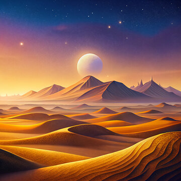 sunset in the mountains. sunset, sun, mountain, landscape, sky, mountains, sunrise, desert, nature, orange, silhouette, sand, dune, cloud, clouds, summer, travel, evening, illustration, horizon, sahar