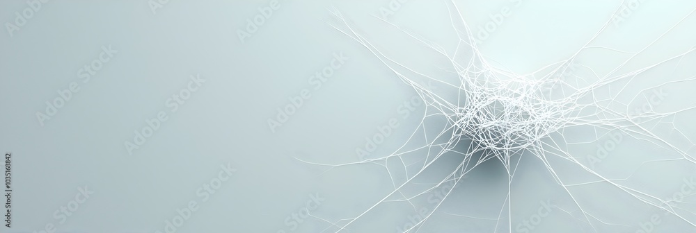Aufkleber An abstract digital featuring a complex interwoven pattern of geometric lines and shapes forming a tangled web like structure with soft