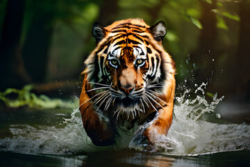 Fototapeta premium tiger in water