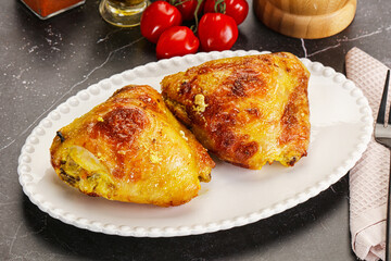 Roasted chicken thigh with spices