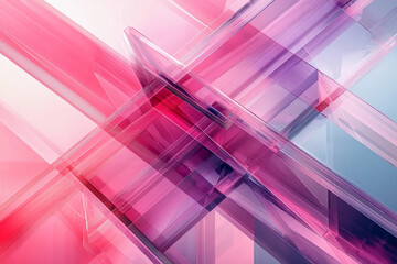 Vibrant abstract design featuring intersecting pink and purple shapes
