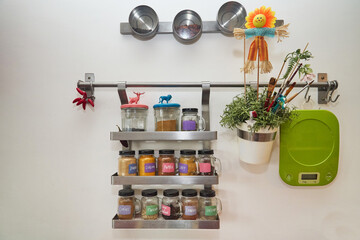 Spice storage wall in a modern kitchen #1
