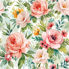 watercolor colorful floral seamless pattern 5