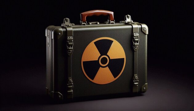 Nuclear briefcase isolated on black background