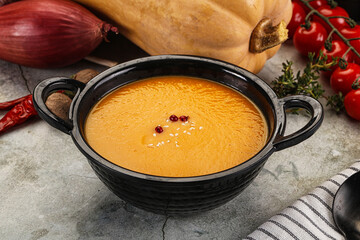 Vegetarian Pumpkin soup with spices