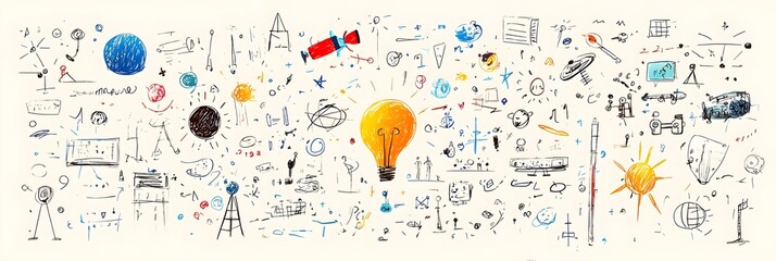 Collection of colorful whimsical hand drawn doodles sketches and icons perfect for adding a playful creative touch to designs branding and digital projects