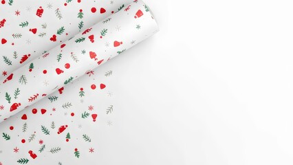 Obraz premium Christmas Wrapping Paper Rolls on a White Background for Holiday Gift and Packaging