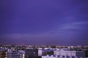 日本の川崎マリエンの展望台からの夜景