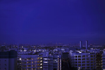 日本の川崎マリエンの展望台からの夜景