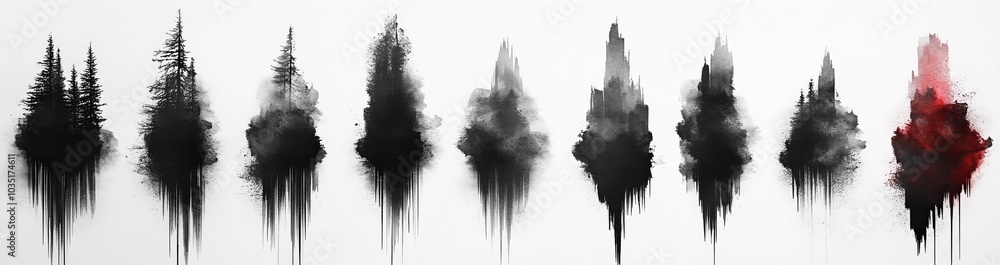 Poster paint splatter and grunge stripe isolated in black. strokes with drops isolated with splashes.