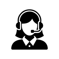 woman call center icon,  woman customer service avatar icon.