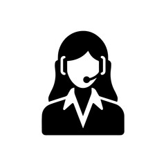 woman call center icon,  woman customer service avatar icon.