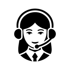 woman call center icon,  woman customer service avatar icon.