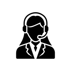 woman call center icon,  woman customer service avatar icon.