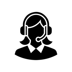 woman call center icon,  woman customer service avatar icon.
