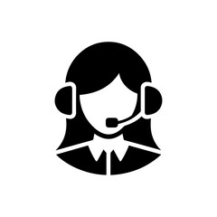 woman call center icon,  woman customer service avatar icon.