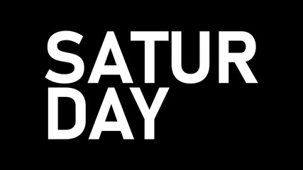 Saturday Kinetic Warp Text Animation. 4K footage motion video