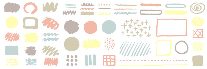 A hand-drawn pattern drawn with a brush. Watercolor-like brush strokes.