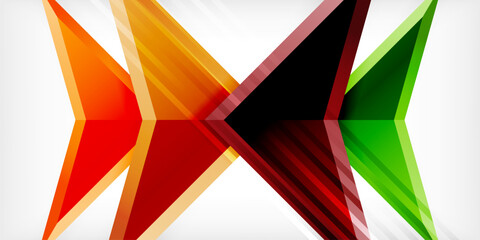 Abstract background color triangles and arrows composition. Vector Illustration For Wallpaper, Banner, Background, Card, Book Illustration, landing page