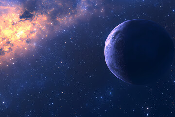 Obraz premium A vast, infinite expanse filled with galaxies, stars, and cosmic wonders, the universe stretches far beyond what the eye can see