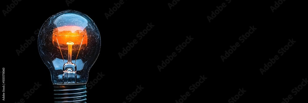 Aufkleber Glowing light bulb shining in the dark representing a sudden moment of or innovative idea  Conceptual image for creativity problem solving intelligence and enlightenment