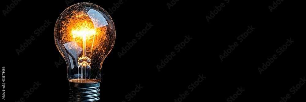 Aufkleber glowing light bulb in the dark symbolizing a sudden idea insight or epiphany conceptual image repres