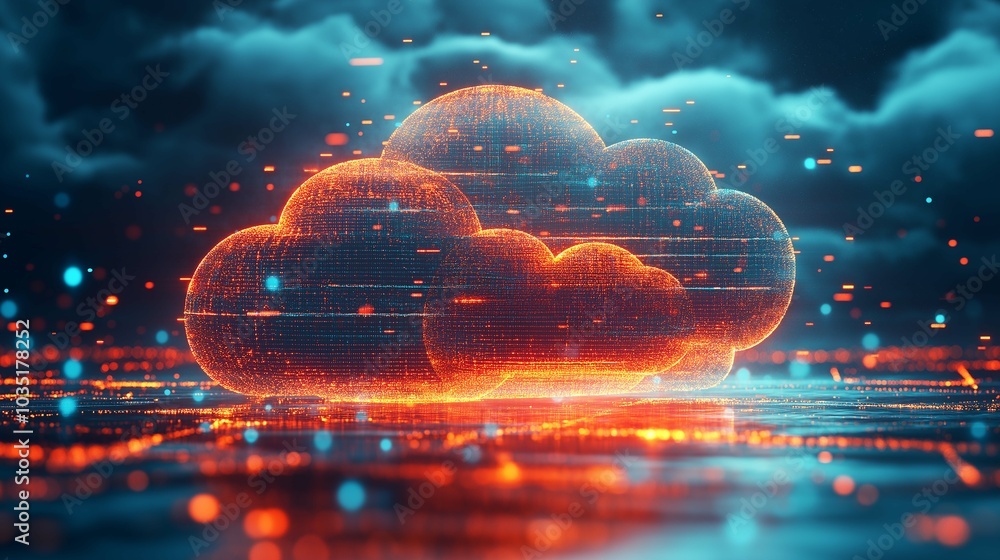 Aufkleber abstract cloud computing concept with geometric design