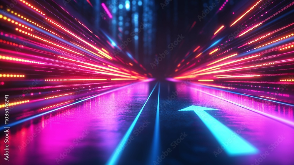 Poster dynamic neon data transfer abstract background