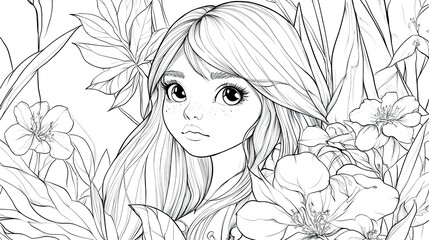 Fototapeta premium Children's Coloring Book Style Illustration