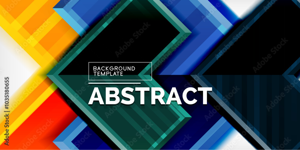 Poster Arrow symbols created with 3d effects and line texture geometric abstract background