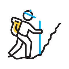 Vector multicolor icon for Hiking