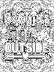 Christmas Quote Coloring Page for Adults. Christmas Motivational Quote Coloring Page