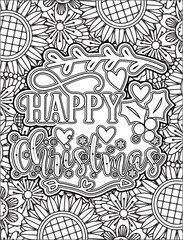 Christmas Quote Coloring Page for Adults. Christmas Motivational Quote Coloring Page
