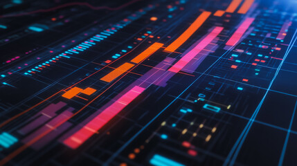 Fototapeta premium Abstract business and charts and graphs with statistics to innovative analyze business potential and forecast future development of companies growth.