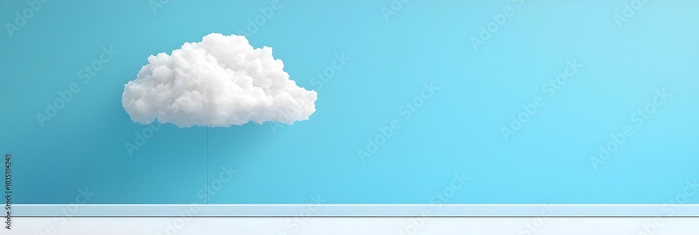 Aufkleber soft wispy clouds drifting peacefully across a serene blue sky creating a calming and harmonious nat