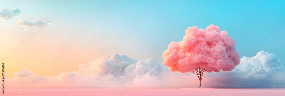 Poster Soft wispy pastel clouds create a dreamy and whimsical atmosphere in the sky evoking a sense of serenity tranquility and escapism  This abstract