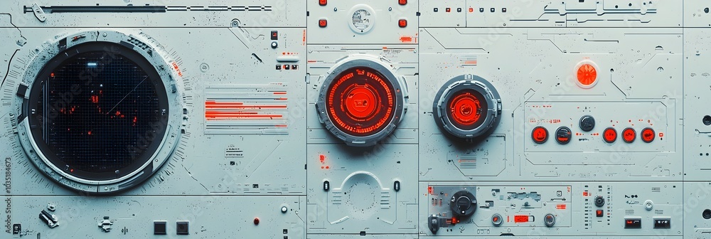 Leinwandbilder Sophisticated digital interface design featuring various interactive UI elements such as buttons and sliders on a clean minimalist screen  This modern