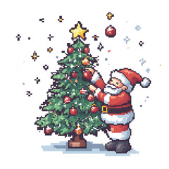 Fototapeta premium Doodle Christmas and New Year Cards - 2D Hand-drawn Illustrations on White Background