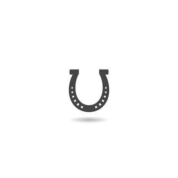 recommend clip art: Horseshoe icon logo with shadow